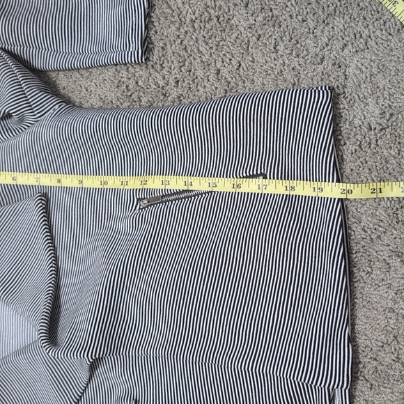 Premise Textured Black & White Striped Open Blazer Zippered Pockets Women Small - Picture 9 of 10